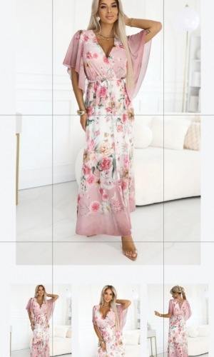 Nice evening dress med slå om bælte fra dansk butik 